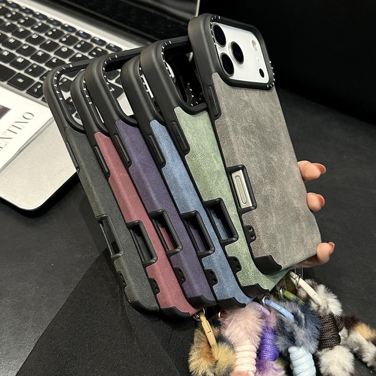 Faux Suede Fabric TPU Phone Case with Screen-printed Rabbit Plush Rope, For iPhone 17 Pro Max, For iPhone 17 Pro, For iPhone 17, For iPhone 16 Pro Max, For iPhone 16 Pro, For iPhone 16, For iPhone 15 Pro Max, For iPhone 15 Pro