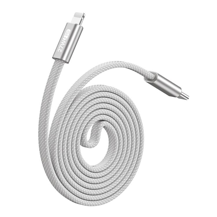 Cáp dữ liệu bện nylon từ tính DUX DUCIS AUTO Series 27W Type-C sang 8 Pin, chiều dài: 1m, Type-C sang 8 Pin