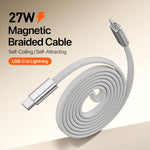 Cáp dữ liệu bện nylon từ tính DUX DUCIS AUTO Series 27W Type-C sang 8 Pin, chiều dài: 1m, Type-C sang 8 Pin