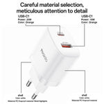 Bộ sạc cổng đôi Yesido YC106 PD20W USB-C / Type-C và QC18W USB-A kèm cáp Type-C sang Type-C, YC106