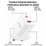 Bộ sạc cổng đôi Yesido YC152 PD20W USB-C / Type-C và QC18W USB-A kèm cáp Type-C sang Type-C, YC152