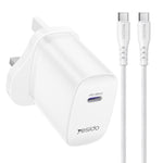 Bộ sạc nhanh cổng đơn Yesido YC153 PD35W USB-C / Type-C kèm cáp Type-C sang Type-C, YC153