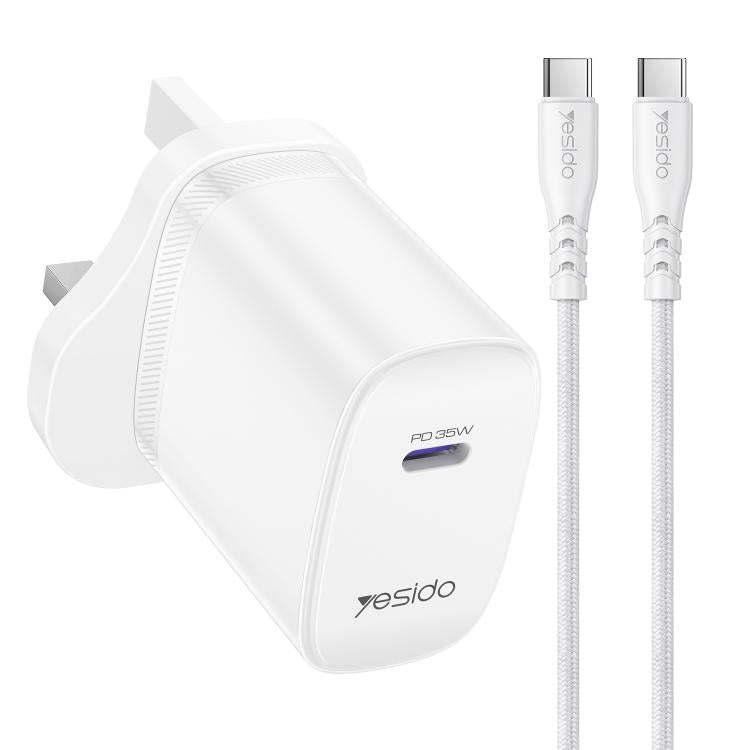 Bộ sạc nhanh cổng đơn Yesido YC153 PD35W USB-C / Type-C kèm cáp Type-C sang Type-C, YC153