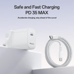 Bộ sạc nhanh cổng đơn Yesido YC153 PD35W USB-C / Type-C kèm cáp Type-C sang Type-C, YC153