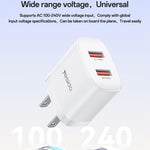 Yesido YC17U 12W 2.4A USB Dual Ports Charger Set with 1m USB to Type-C Data Cable, YC17U