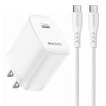 Bộ sạc Yesido YC18U PD20W Type-C kèm cáp dữ liệu Type-C 1m sang Type-C, YC18U