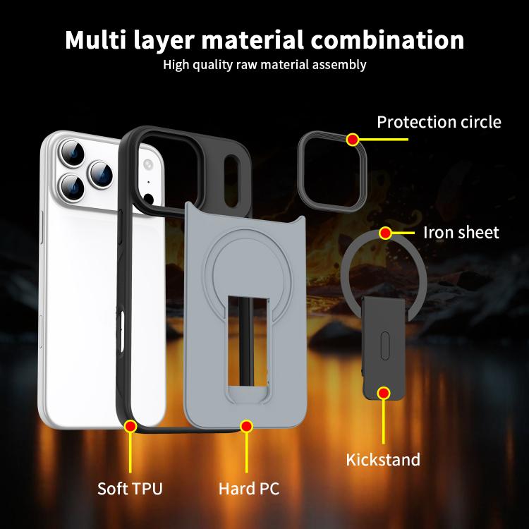 Ốp lưng điện thoại MagSafe cảm giác da có chân đế ẩn, dành cho iPhone 16e / 17e, dành cho iPhone 17 Pro Max, dành cho iPhone 17 Pro, dành cho iPhone 17, dành cho iPhone Air