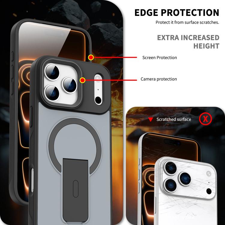 Ốp lưng điện thoại MagSafe cảm giác da có chân đế ẩn, dành cho iPhone 16e / 17e, dành cho iPhone 17 Pro Max, dành cho iPhone 17 Pro, dành cho iPhone 17, dành cho iPhone Air