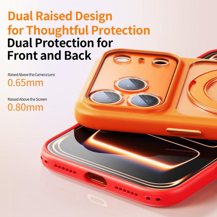 Ốp lưng điện thoại nam châm cảm giác da lỗ lớn mờ kèm nút chụp AI, dành cho iPhone 17 Pro Max, dành cho iPhone 17 Pro