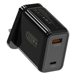 Bộ sạc nhanh HX119 120W giao diện kép USB và Type-C, phích cắm EU, phích cắm UK, phích cắm US