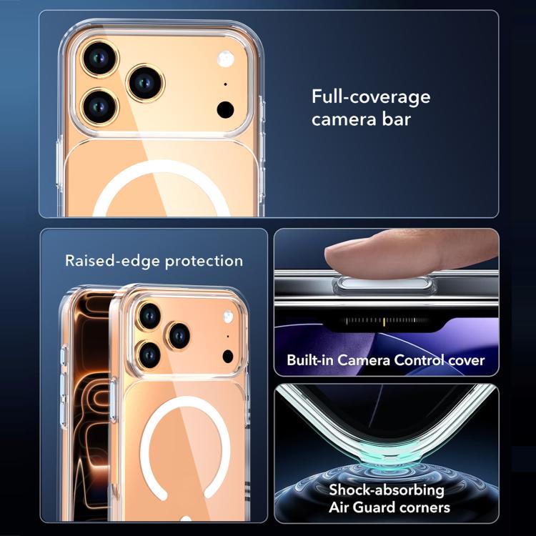 Ốp lưng điện thoại nam châm trong suốt pha lê, dành cho iPhone 17 Pro Max, dành cho iPhone 17 Pro