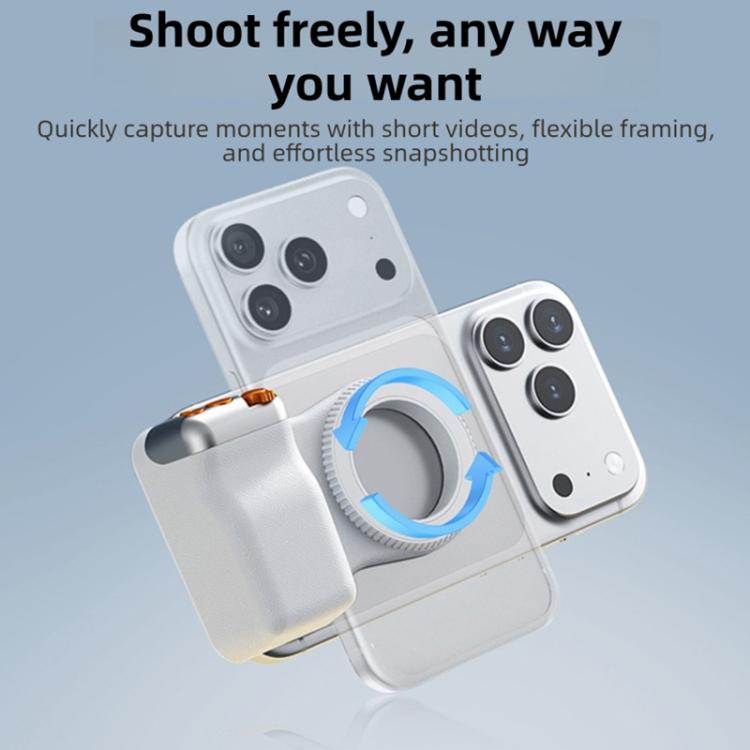 Magnetic Smartphone Shooting Holder Hand Grip Handle Snap On Phone Stand, Single Grip, With Fill Light