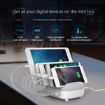 Trạm sạc thông minh ORICO DUK-5P 40W 5 cổng USB kèm giá đỡ, phích cắm US, phích cắm UK, phích cắm AU