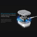 Trạm sạc thông minh ORICO DUK-5P 40W 5 cổng USB kèm giá đỡ, phích cắm US, phích cắm UK, phích cắm AU