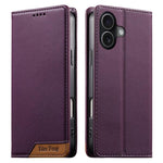 Dierfeng Splicing Strong Magnetic RFID Vegan Leather Phone Case, For iPhone 17e / 16e, For iPhone 17 Pro Max, For iPhone 17 Pro, For iPhone 17, For iPhone Air, For iPhone 16 Pro Max, For iPhone 16 Pro, For iPhone 16 Plus