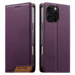 Dierfeng Splicing Strong Magnetic RFID Vegan Leather Phone Case, For iPhone 17e / 16e, For iPhone 17 Pro Max, For iPhone 17 Pro, For iPhone 17, For iPhone Air, For iPhone 16 Pro Max, For iPhone 16 Pro, For iPhone 16 Plus