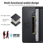 Ốp điện thoại da thuần chay RFID từ tính ghép nối chắc chắn Dierfeng, dành cho iPhone 16, iPhone 15 Pro Max, iPhone 15 Pro, iPhone 15 Plus, iPhone 15, iPhone 14 Plus, iPhone 14 / 13, iPhone 14 Pro