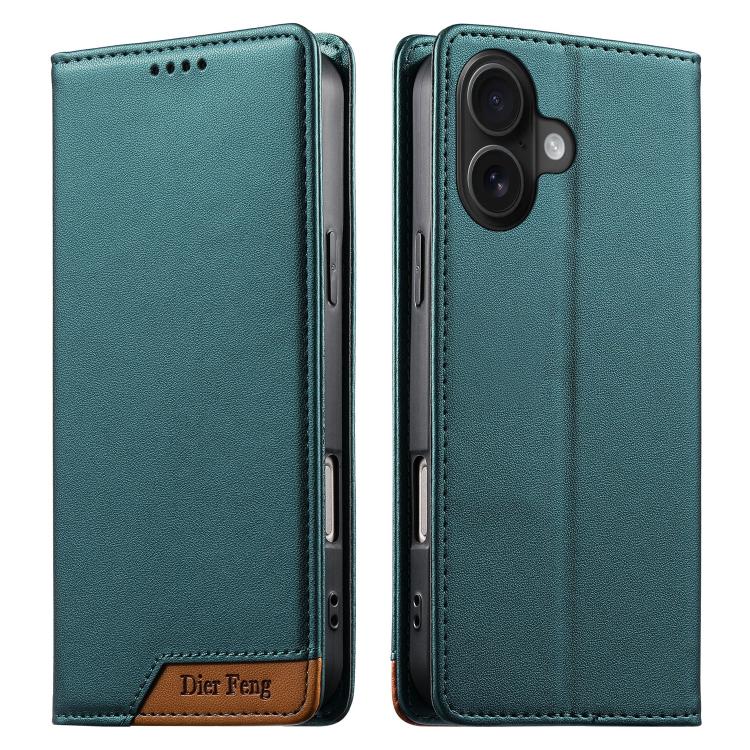 Ốp điện thoại da thuần chay RFID từ tính ghép nối chắc chắn Dierfeng, dành cho iPhone 16, iPhone 15 Pro Max, iPhone 15 Pro, iPhone 15 Plus, iPhone 15, iPhone 14 Plus, iPhone 14 / 13, iPhone 14 Pro