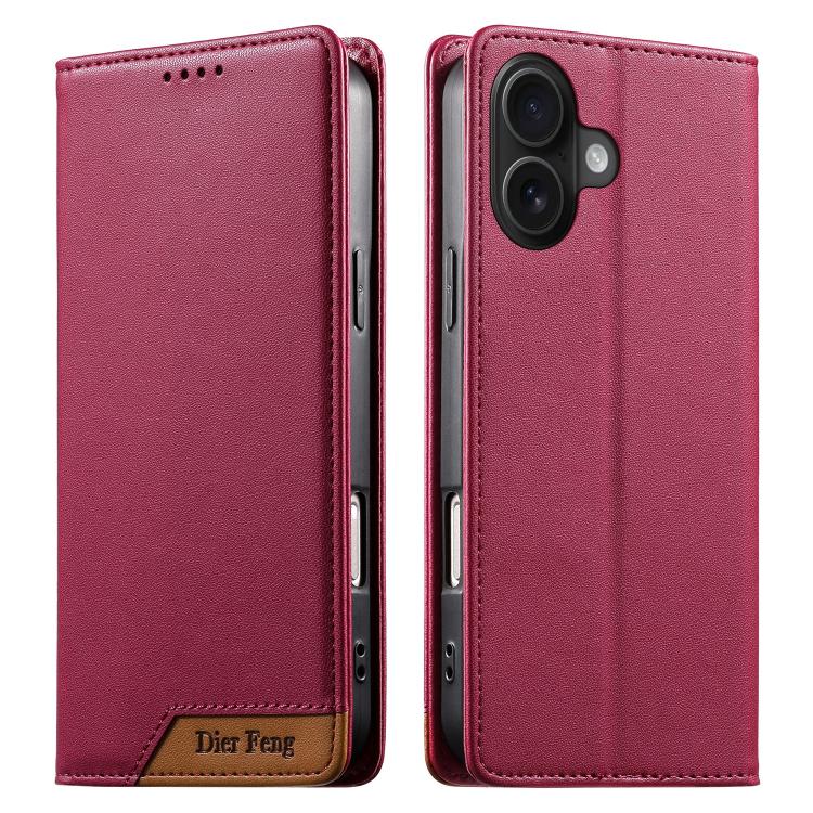 Ốp điện thoại da thuần chay RFID từ tính ghép nối chắc chắn Dierfeng, dành cho iPhone 16, iPhone 15 Pro Max, iPhone 15 Pro, iPhone 15 Plus, iPhone 15, iPhone 14 Plus, iPhone 14 / 13, iPhone 14 Pro