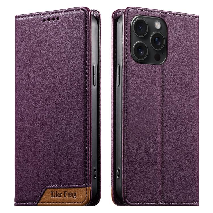 Ốp điện thoại da thuần chay RFID từ tính ghép nối chắc chắn Dierfeng, dành cho iPhone 16, iPhone 15 Pro Max, iPhone 15 Pro, iPhone 15 Plus, iPhone 15, iPhone 14 Plus, iPhone 14 / 13, iPhone 14 Pro