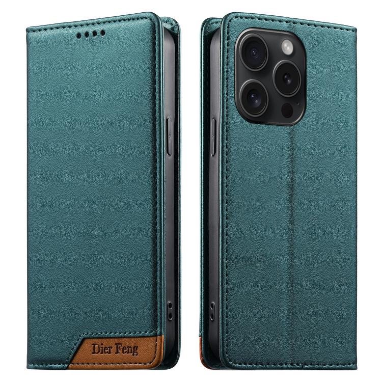 Ốp điện thoại da thuần chay RFID từ tính ghép nối chắc chắn Dierfeng, dành cho iPhone 16, iPhone 15 Pro Max, iPhone 15 Pro, iPhone 15 Plus, iPhone 15, iPhone 14 Plus, iPhone 14 / 13, iPhone 14 Pro