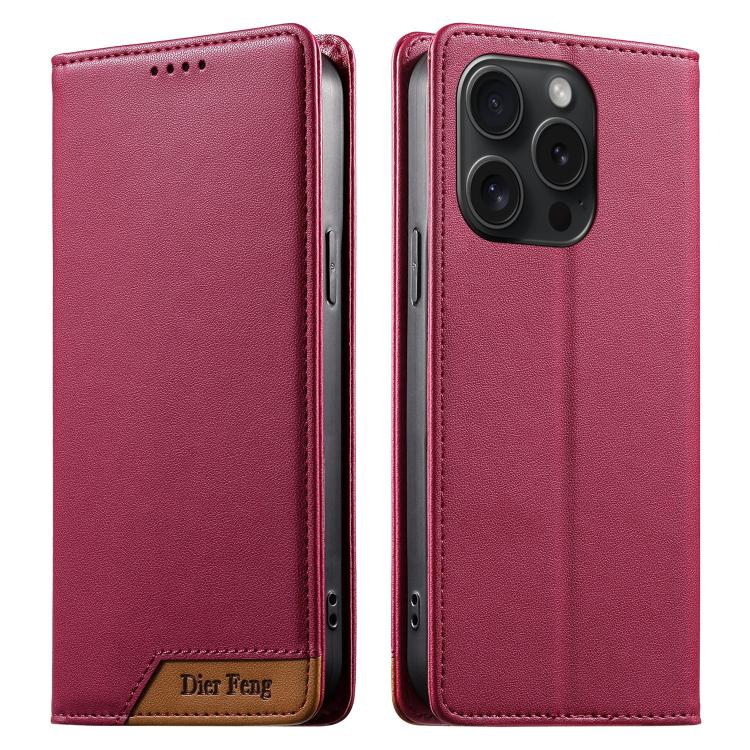 Ốp điện thoại da thuần chay RFID từ tính ghép nối chắc chắn Dierfeng, dành cho iPhone 16, iPhone 15 Pro Max, iPhone 15 Pro, iPhone 15 Plus, iPhone 15, iPhone 14 Plus, iPhone 14 / 13, iPhone 14 Pro