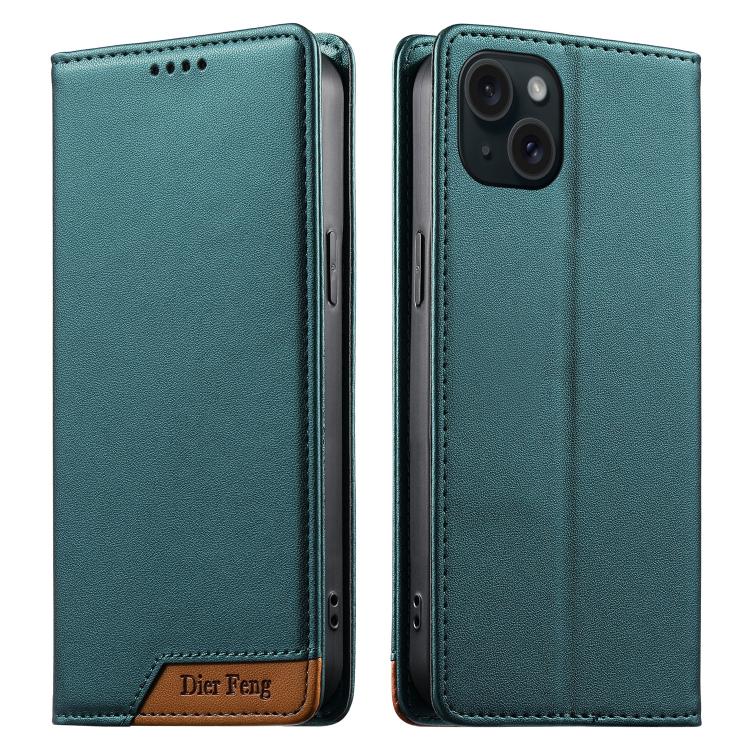 Ốp điện thoại da thuần chay RFID từ tính ghép nối chắc chắn Dierfeng, dành cho iPhone 16, iPhone 15 Pro Max, iPhone 15 Pro, iPhone 15 Plus, iPhone 15, iPhone 14 Plus, iPhone 14 / 13, iPhone 14 Pro