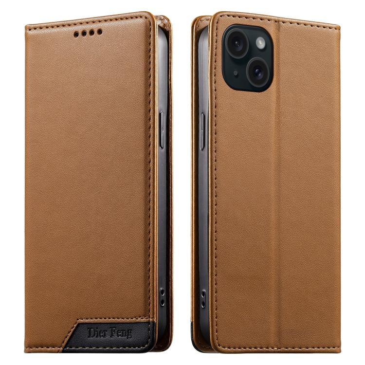 Ốp điện thoại da thuần chay RFID từ tính ghép nối chắc chắn Dierfeng, dành cho iPhone 16, iPhone 15 Pro Max, iPhone 15 Pro, iPhone 15 Plus, iPhone 15, iPhone 14 Plus, iPhone 14 / 13, iPhone 14 Pro