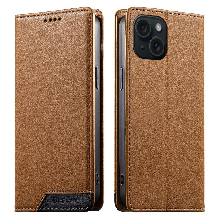 Ốp điện thoại da thuần chay RFID từ tính ghép nối chắc chắn Dierfeng, dành cho iPhone 16, iPhone 15 Pro Max, iPhone 15 Pro, iPhone 15 Plus, iPhone 15, iPhone 14 Plus, iPhone 14 / 13, iPhone 14 Pro