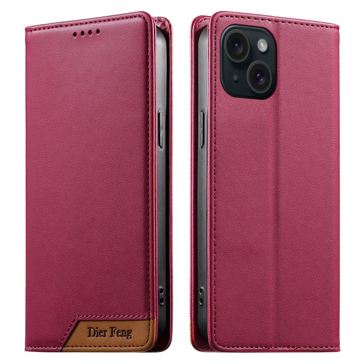 Ốp điện thoại da thuần chay RFID từ tính ghép nối chắc chắn Dierfeng, dành cho iPhone 16, iPhone 15 Pro Max, iPhone 15 Pro, iPhone 15 Plus, iPhone 15, iPhone 14 Plus, iPhone 14 / 13, iPhone 14 Pro