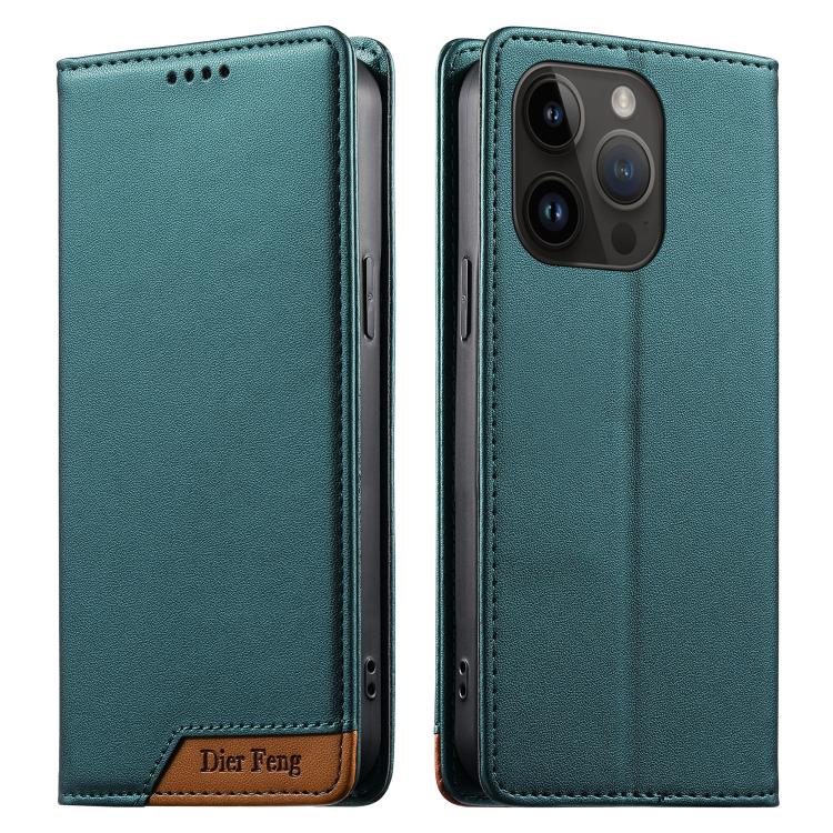 Ốp điện thoại da thuần chay RFID từ tính ghép nối chắc chắn Dierfeng, dành cho iPhone 16, iPhone 15 Pro Max, iPhone 15 Pro, iPhone 15 Plus, iPhone 15, iPhone 14 Plus, iPhone 14 / 13, iPhone 14 Pro