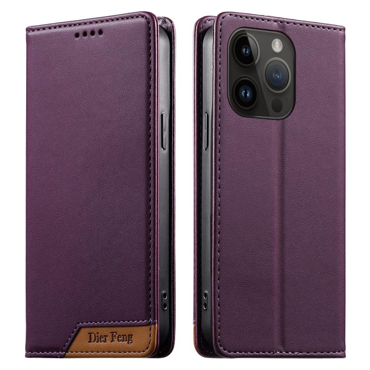 Ốp điện thoại da thuần chay RFID từ tính ghép nối chắc chắn Dierfeng, dành cho iPhone 16, iPhone 15 Pro Max, iPhone 15 Pro, iPhone 15 Plus, iPhone 15, iPhone 14 Plus, iPhone 14 / 13, iPhone 14 Pro