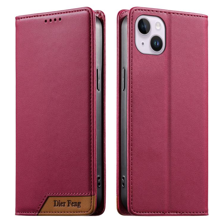 Ốp điện thoại da thuần chay RFID từ tính ghép nối chắc chắn Dierfeng, dành cho iPhone 16, iPhone 15 Pro Max, iPhone 15 Pro, iPhone 15 Plus, iPhone 15, iPhone 14 Plus, iPhone 14 / 13, iPhone 14 Pro