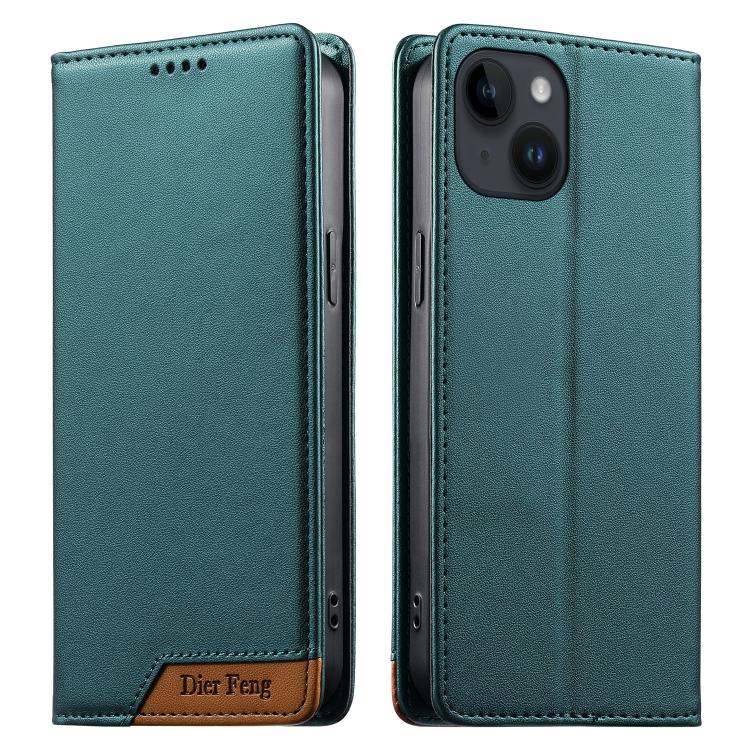 Ốp điện thoại da thuần chay RFID từ tính ghép nối chắc chắn Dierfeng, dành cho iPhone 16, iPhone 15 Pro Max, iPhone 15 Pro, iPhone 15 Plus, iPhone 15, iPhone 14 Plus, iPhone 14 / 13, iPhone 14 Pro