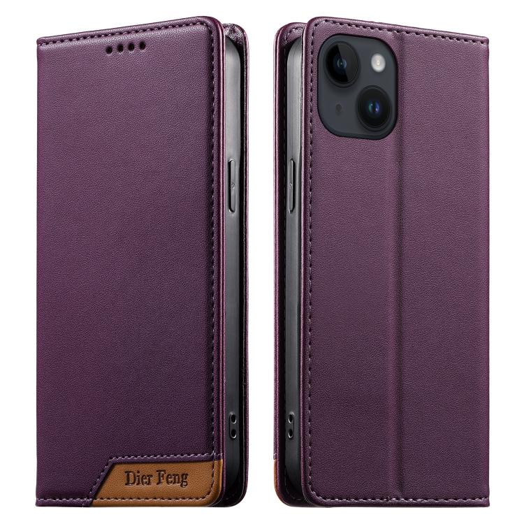 Ốp điện thoại da thuần chay RFID từ tính ghép nối chắc chắn Dierfeng, dành cho iPhone 16, iPhone 15 Pro Max, iPhone 15 Pro, iPhone 15 Plus, iPhone 15, iPhone 14 Plus, iPhone 14 / 13, iPhone 14 Pro