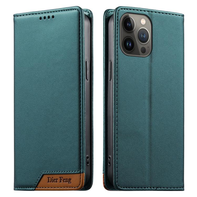 Ốp điện thoại da thuần chay RFID nam châm mạnh ghép nối Dierfeng, dành cho iPhone 14 Pro Max, iPhone SE 2022 / SE 2020 / 8 / 7, iPhone 13 Pro Max, iPhone 13 Pro, iPhone 13 mini, iPhone 12 / 12 Pro, iPhone 12 Pro Max, iPhone 12 mini