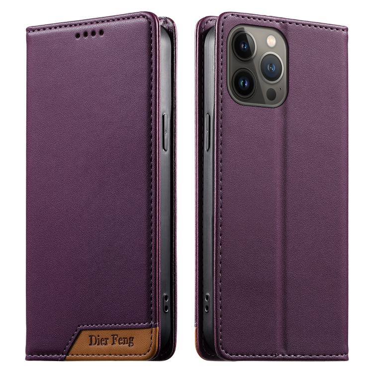 Ốp điện thoại da thuần chay RFID nam châm mạnh ghép nối Dierfeng, dành cho iPhone 14 Pro Max, iPhone SE 2022 / SE 2020 / 8 / 7, iPhone 13 Pro Max, iPhone 13 Pro, iPhone 13 mini, iPhone 12 / 12 Pro, iPhone 12 Pro Max, iPhone 12 mini