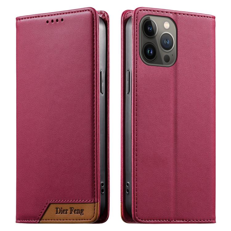 Ốp điện thoại da thuần chay RFID nam châm mạnh ghép nối Dierfeng, dành cho iPhone 14 Pro Max, iPhone SE 2022 / SE 2020 / 8 / 7, iPhone 13 Pro Max, iPhone 13 Pro, iPhone 13 mini, iPhone 12 / 12 Pro, iPhone 12 Pro Max, iPhone 12 mini