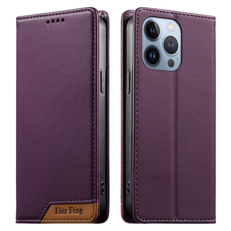 Ốp điện thoại da thuần chay RFID nam châm mạnh ghép nối Dierfeng, dành cho iPhone 14 Pro Max, iPhone SE 2022 / SE 2020 / 8 / 7, iPhone 13 Pro Max, iPhone 13 Pro, iPhone 13 mini, iPhone 12 / 12 Pro, iPhone 12 Pro Max, iPhone 12 mini