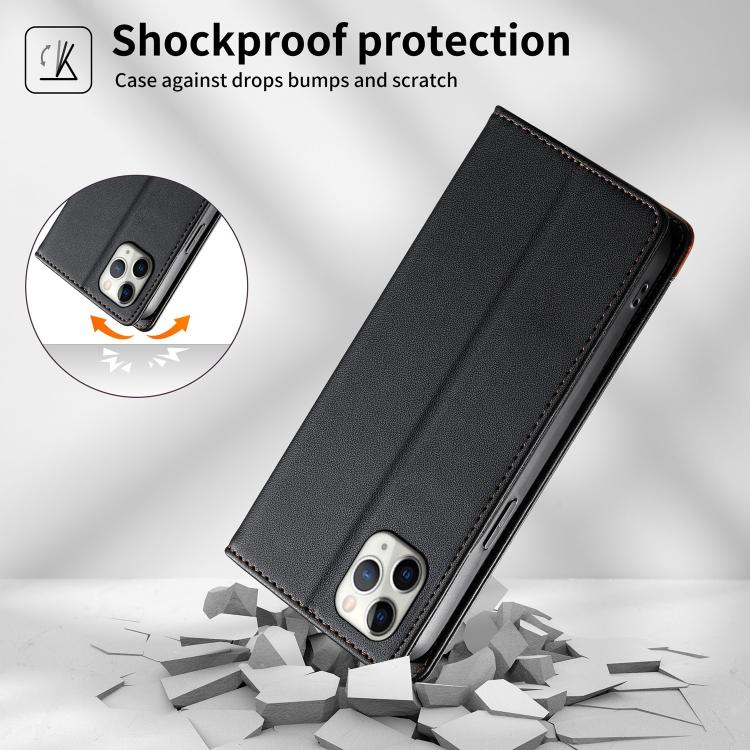 Ốp điện thoại da thuần chay RFID nam châm mạnh ghép nối Dierfeng, dành cho iPhone 11 Pro Max, iPhone 11, iPhone 11 Pro, iPhone X / XS, iPhone XR, iPhone XS Max, iPhone 8 Plus / 7 Plus