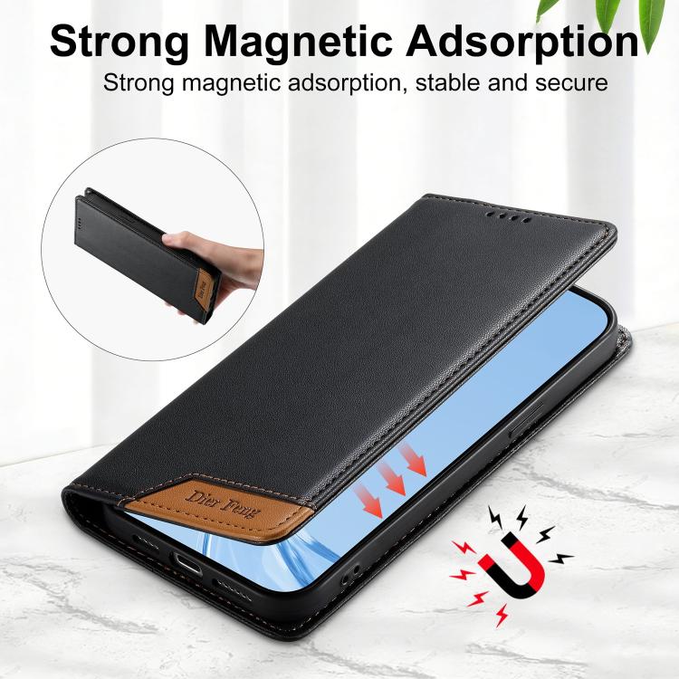 Ốp điện thoại da thuần chay RFID nam châm mạnh ghép nối Dierfeng, dành cho iPhone 11 Pro Max, iPhone 11, iPhone 11 Pro, iPhone X / XS, iPhone XR, iPhone XS Max, iPhone 8 Plus / 7 Plus