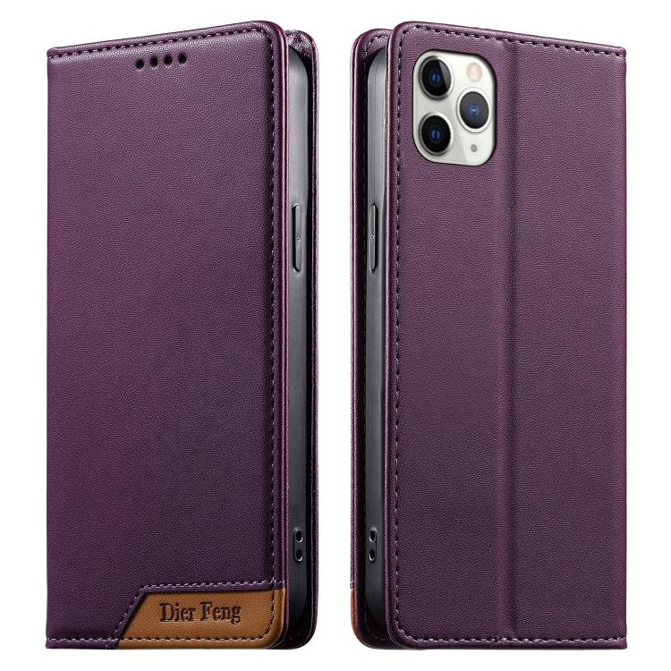 Ốp điện thoại da thuần chay RFID nam châm mạnh ghép nối Dierfeng, dành cho iPhone 11 Pro Max, iPhone 11, iPhone 11 Pro, iPhone X / XS, iPhone XR, iPhone XS Max, iPhone 8 Plus / 7 Plus