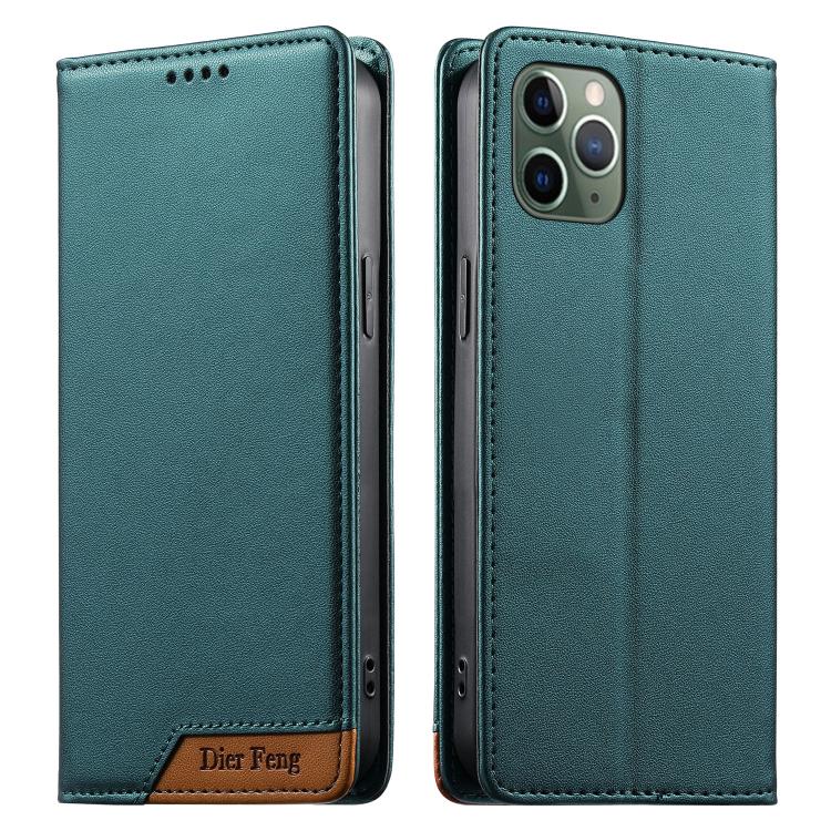 Ốp điện thoại da thuần chay RFID nam châm mạnh ghép nối Dierfeng, dành cho iPhone 11 Pro Max, iPhone 11, iPhone 11 Pro, iPhone X / XS, iPhone XR, iPhone XS Max, iPhone 8 Plus / 7 Plus