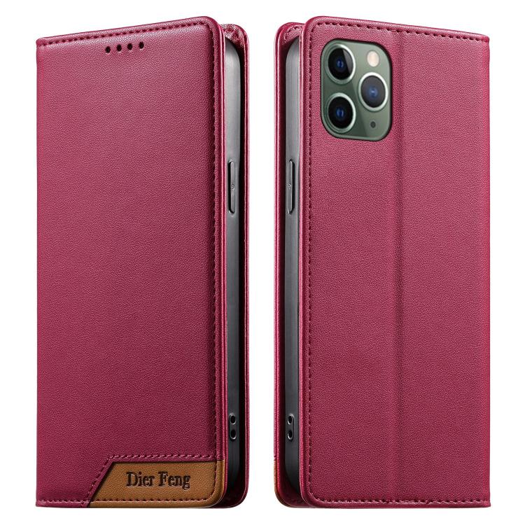 Ốp điện thoại da thuần chay RFID nam châm mạnh ghép nối Dierfeng, dành cho iPhone 11 Pro Max, iPhone 11, iPhone 11 Pro, iPhone X / XS, iPhone XR, iPhone XS Max, iPhone 8 Plus / 7 Plus
