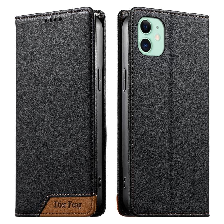 Ốp điện thoại da thuần chay RFID nam châm mạnh ghép nối Dierfeng, dành cho iPhone 11 Pro Max, iPhone 11, iPhone 11 Pro, iPhone X / XS, iPhone XR, iPhone XS Max, iPhone 8 Plus / 7 Plus