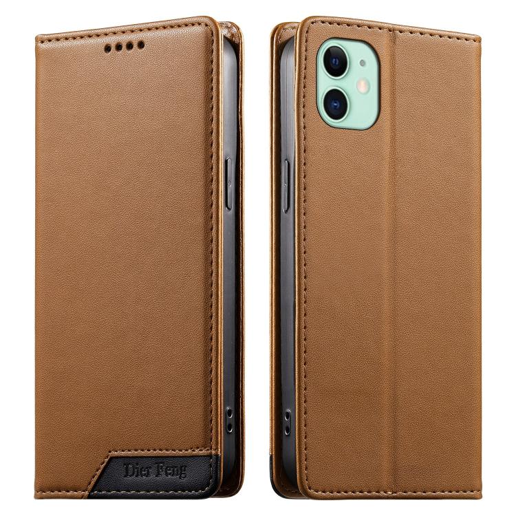 Ốp điện thoại da thuần chay RFID nam châm mạnh ghép nối Dierfeng, dành cho iPhone 11 Pro Max, iPhone 11, iPhone 11 Pro, iPhone X / XS, iPhone XR, iPhone XS Max, iPhone 8 Plus / 7 Plus