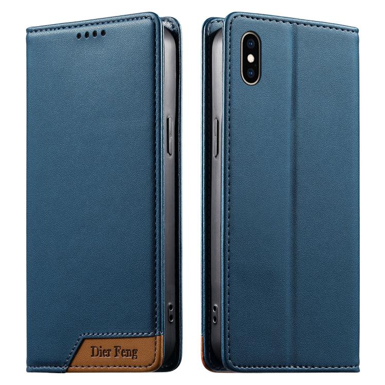 Ốp điện thoại da thuần chay RFID nam châm mạnh ghép nối Dierfeng, dành cho iPhone 11 Pro Max, iPhone 11, iPhone 11 Pro, iPhone X / XS, iPhone XR, iPhone XS Max, iPhone 8 Plus / 7 Plus