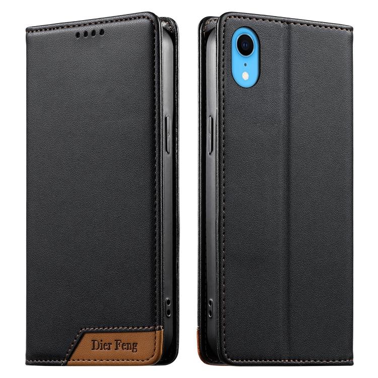 Ốp điện thoại da thuần chay RFID nam châm mạnh ghép nối Dierfeng, dành cho iPhone 11 Pro Max, iPhone 11, iPhone 11 Pro, iPhone X / XS, iPhone XR, iPhone XS Max, iPhone 8 Plus / 7 Plus