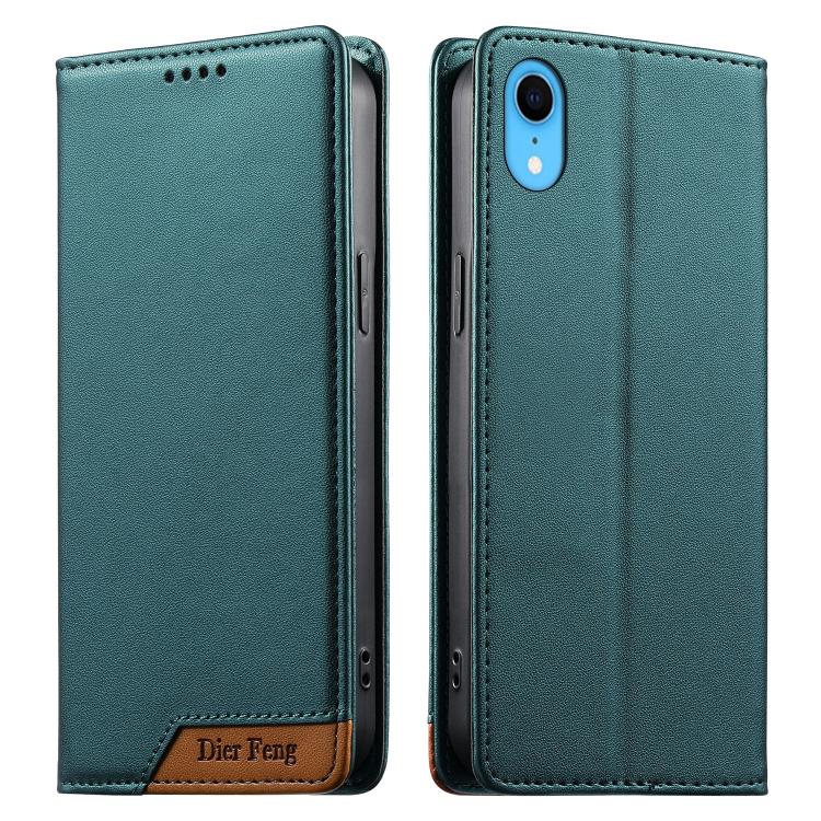 Ốp điện thoại da thuần chay RFID nam châm mạnh ghép nối Dierfeng, dành cho iPhone 11 Pro Max, iPhone 11, iPhone 11 Pro, iPhone X / XS, iPhone XR, iPhone XS Max, iPhone 8 Plus / 7 Plus