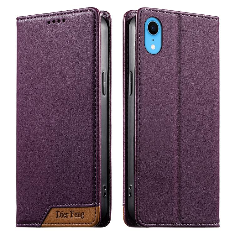 Ốp điện thoại da thuần chay RFID nam châm mạnh ghép nối Dierfeng, dành cho iPhone 11 Pro Max, iPhone 11, iPhone 11 Pro, iPhone X / XS, iPhone XR, iPhone XS Max, iPhone 8 Plus / 7 Plus